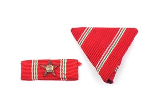 Original 1949 Hungarian Socialist Medal of Merit in Gold Ribbon and Bar