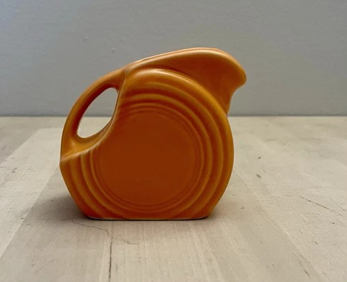 Fiestaware Mini Disc Pitcher/Creamer 4 oz Persimmon/Coral/Orange, 3.25"H x 3.5"W