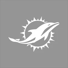 Miami Dolphins #2 NFL Team Logo 1Color Vinyl Decal Sticker Car Window Wall