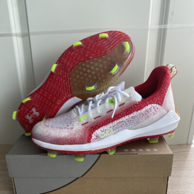 ?Under Armour Harper 6 Elite TPU Baseball Cleats Red/Wht 