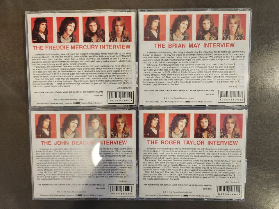 Very Rare OOP Queen The Interview Collection Full 4 CD Set 1992 Tabak Marketing Foto 2 de 4