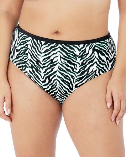 Elomi Zulu Rhythm Bikini Brief Size 16 Black Animal High Waist Hi Leg 7254 New - Picture 10 of 12