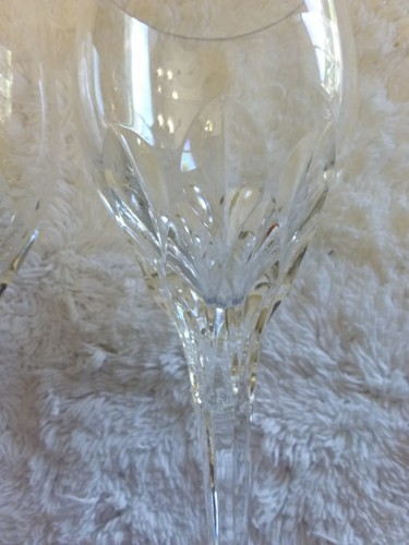 Gorham Crystal Water Wine Goblets Diamond Clear Set Of 2 8.2 inches - Picture 9 of 11