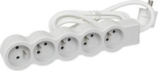 Legrand Steckdosenleiste FB 5 x 2P+T Standard 1,5 m, 1 mm², Weiß/Grau