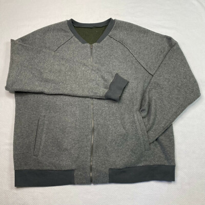 Target Mens Jacket sz XL Gray Full Zip Bomber Wool Blend Pockets
