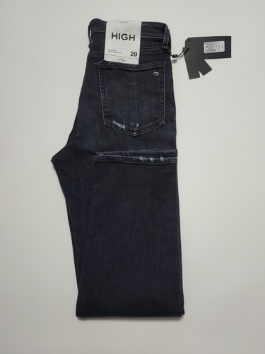 NWT Rag & Bone Nina High-Rise Ankle Cigarette Jean in Grafton w Holes 29x28 - Picture 8 of 12