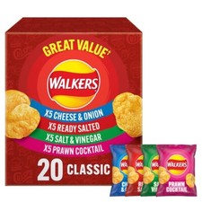 Walkers Classic Variety Multipack Crisps 20 x 25g- Perfect Party Snacks