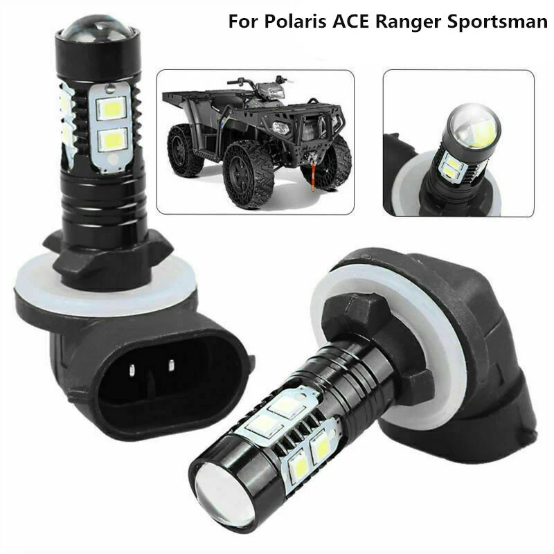 2 peças lâmpada de farol de LED 6000K para Polaris ACE Ranger Sportsman branca 4030048 - Imagem 2 de 4