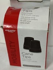 Equate Mobility Cane and Crutch Tips, Fits Most 3/4" Canes, Qty-2 Rubber Tips