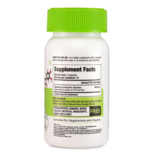 Quercetin 800mg Capsules 98% Extract GENUINE Best Value STROGEST Immune Support - Picture 2 of 4