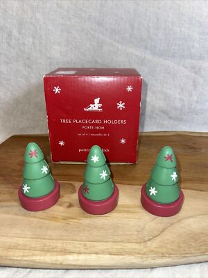 Pottery Barn Kids Tree PlaceCard Holders, Set of Three Christmas Trees
