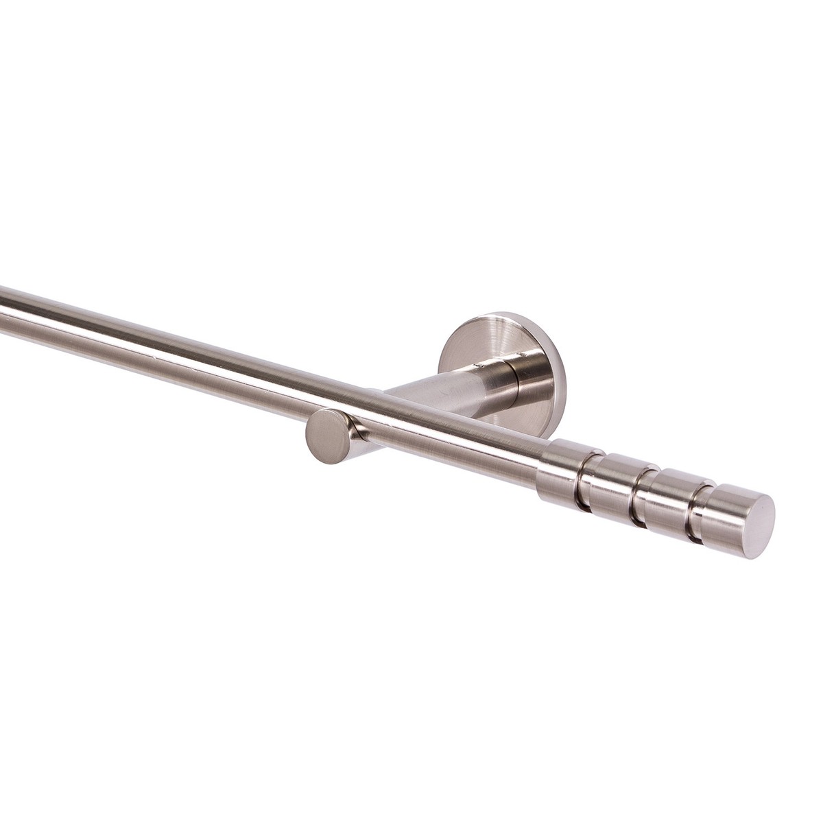 Gardinenstange 1-läufig, 360 Cm, Metall, Ø 16 Mm, Mit Wandhalterungen & Kristall-Endstücken