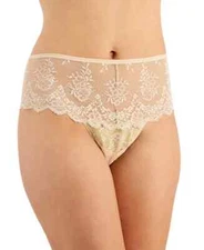 Jenni Womens Wide-Lace-Waist Thong  Color Chai Size L  