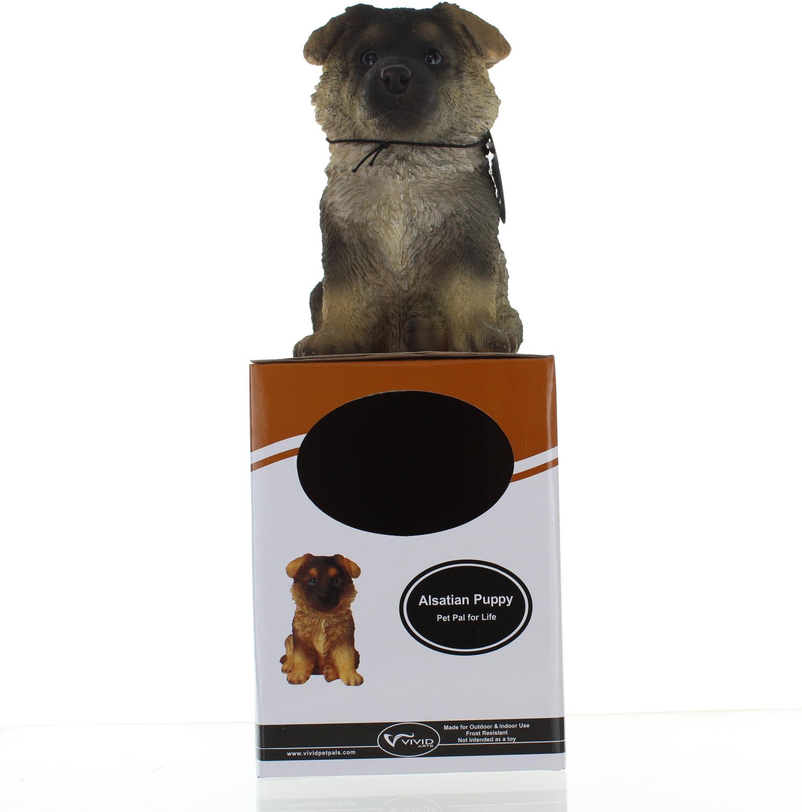 Vivid Arts Sitting Alsatian Puppy Pet Pal - Indoor or Outdoor Use With Gift Box