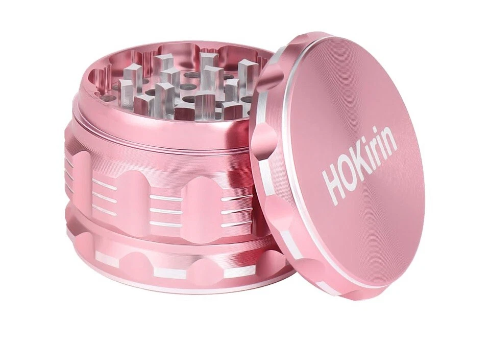 HOKIRIN Spice Herb Tobacco Grinder 2.5 Inch 4 Piece Crusher Aluminum Grinder