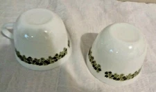 Set of 2 Corelle Corning Milk Glass Cups in Spring Blossom Crazy Pattern