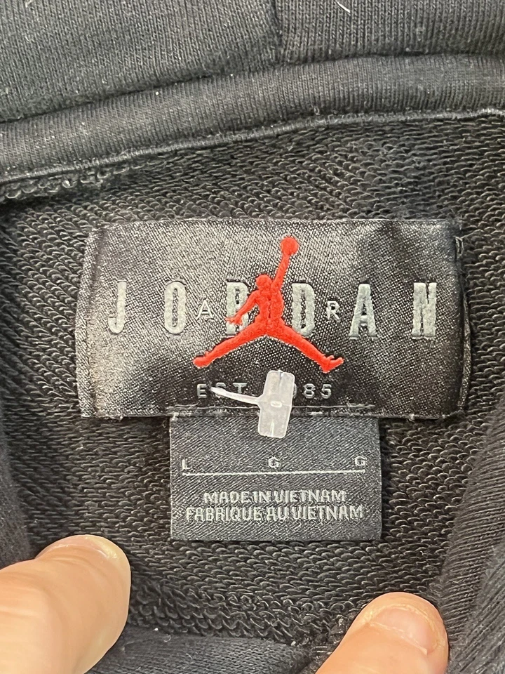 Air Jordan Mens Black Jumpman Hoodie Sweatshirt Size Large Embroidered Logo - Image 4 of 4