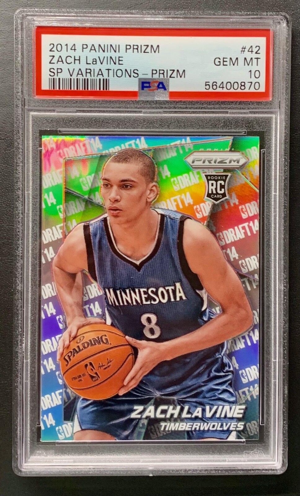 2014-15 Panini Prizm Zach Lavine RC Silver Prizm SP Variation GEM 