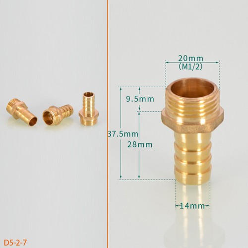 Internal And External Thread Hose Barb Brass Fitting Size 1/2" 3/4" 1" - 2" - Picture 15 of 44