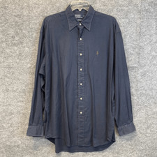 POLO RALPH LAUREN Shirt Men s Large Blue Harlow Cotton Long Sleeve Button Down
