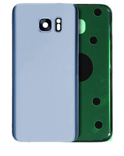 Back Cover Glass With Camera Lens Compatible For Samsung Galaxy S7 Edge Blue