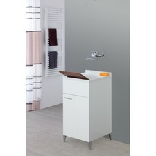 Mobile Lavatoio 1 Anta con Vasca in Resina Bagno Lavanderia Stella