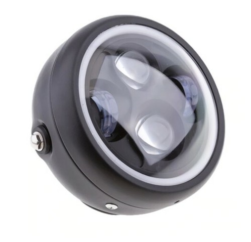 + FARO ANTERIORE FANALE MOTO LED CAFE RACER SCRAMBLER 15CM 6.5" BOBBER CUSTOM - Foto 2 di 6