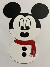 mickey mouse Snowman die cut paper piece for scrapbooks handmade with cardstock
