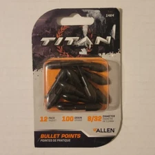 Allen Titan Bullet Points - 12 pack - 100 Grain 9/32" for Archery Crossbow