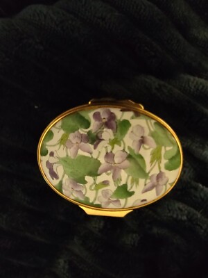 Halcyon Days enamel trinket box  Violets Metropolitan Opera  Adriana Lecouvreur 