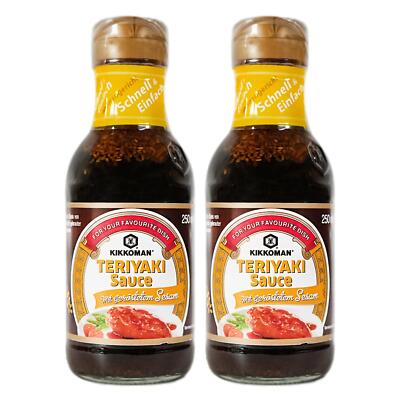 Kikkoman Teriyaki Sauce mit geröstetem Sesam 2x250ml Teriyakisauce Teriyaki Mari