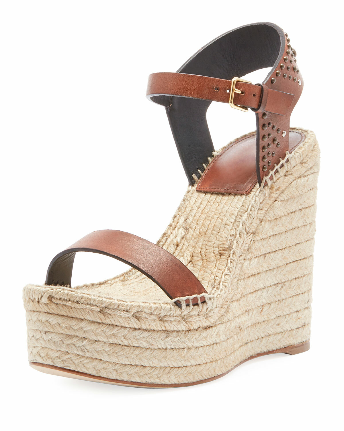 Sandali espadrillas Saint Laurent in pelle con zeppa plateau 42 prezzo al pubblico consigliato: $ 895 00