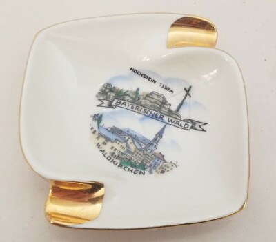 Vintage Waldershof Bavaria Germany Ashtray W Bayerischer Wald & Waldkirchen 
