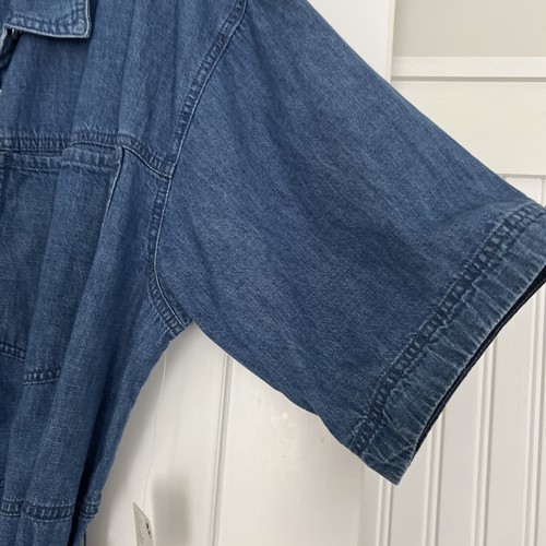 NWT $128 Sz L We The Free People Jenny Denim Tunic Mini Dress Belted Button Down - 第 7/12 張圖片