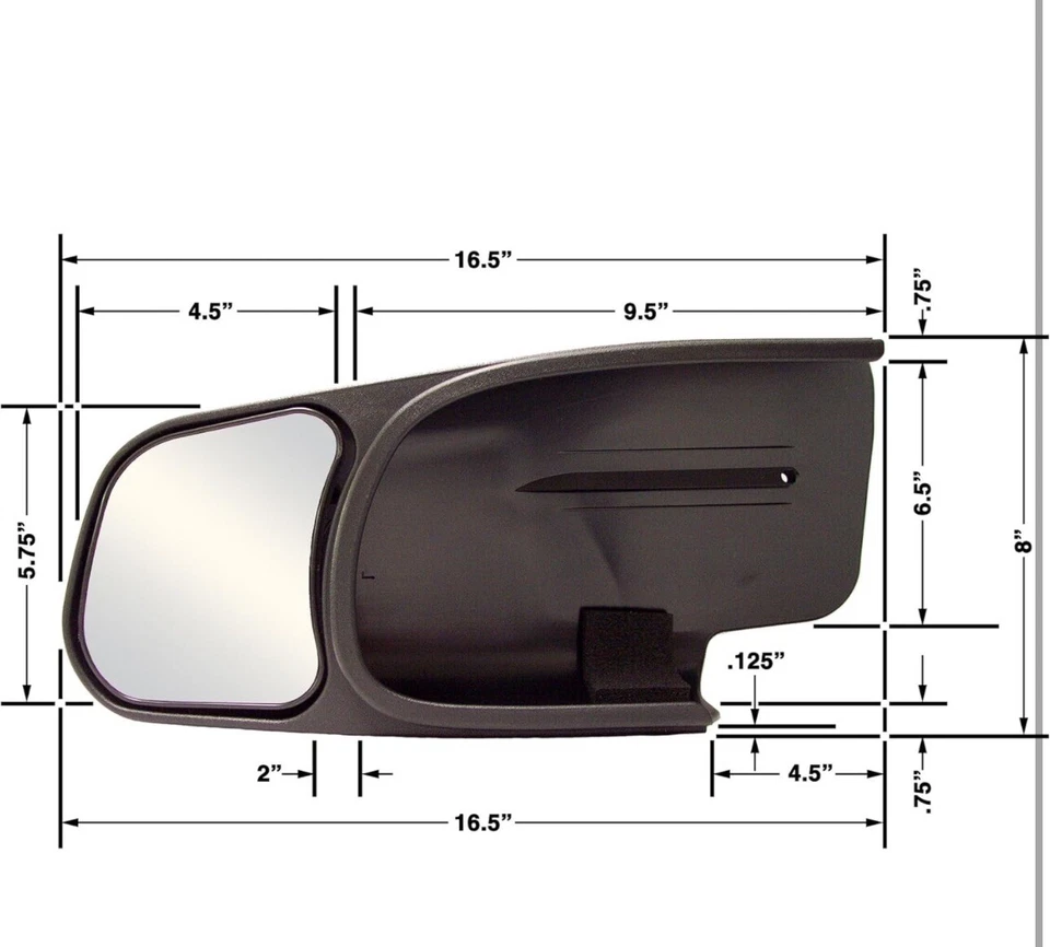 Espejos retrovisores de remolque personalizados CIPA 10800 para '00-'06 GMC Denali, Yukon y Cadillac Escalade Foto 3 de 4