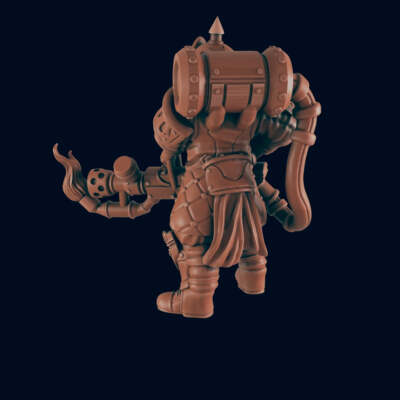Flame Knight - Bolts and Brimstone - Minis - EC3D - Cyber Punk - SciFi RPG
