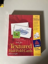 Avery 3378 Ink Jet Textured Half-Fold Cards Heavyweight 5.5 X 8.5” 30 Total