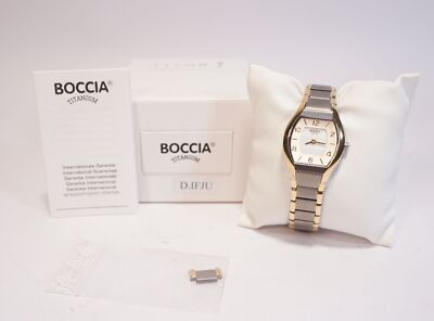 Boccia Titanium Ladies Watch Silver-Gold Colored Quartz incl. Box
