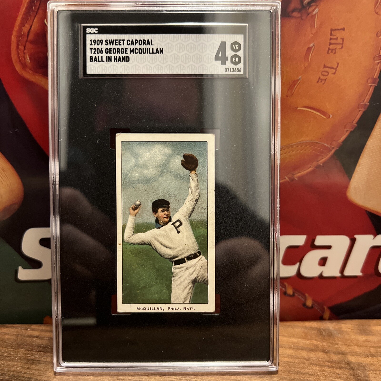 1909 T206 GEORGE McQUILLAN "Ball In Hand" Sweet Back Sgc 4 VG-EX "Vintage"