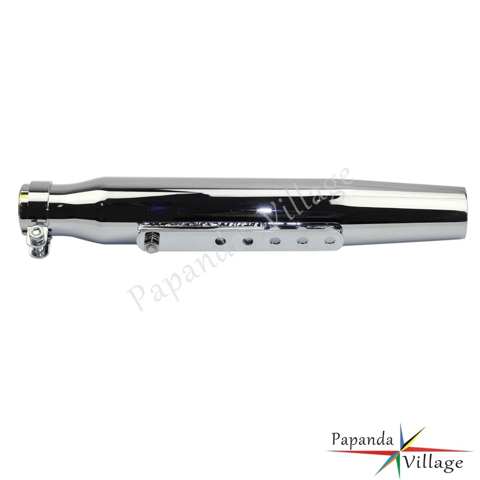 Silenciador de escape de hierro galvanizado cromado 385 mm para Suzuki LS650 Boulevard Foto 4 de 4