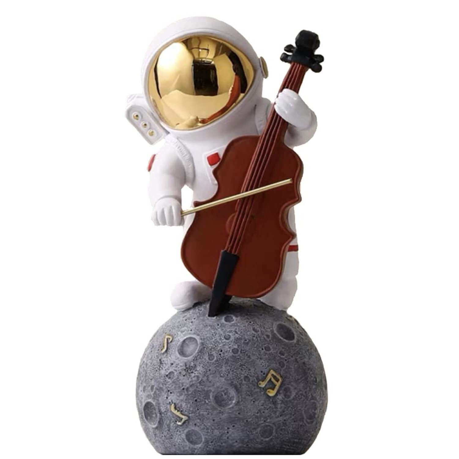 Paimuni Astronaut Figurine Home Decor Resin Spaceman Statue Gray White Gold S...
