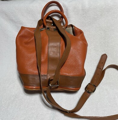 VALENTINA dark gray &  brown leather convertible hobo shoulder back pack. Valentina | Bags | Valentina Convertible Leather  main image 3
