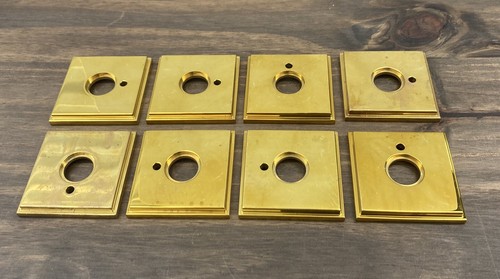 Baldwin Privacy Rosette Square Hollywood Hills R050 Gold Brass -Lot 8