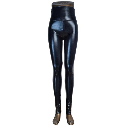 Shiny Metallic Faux Leather Leggings Sexy Dance Disco Clubwear Elastic Pants - Picture 10 of 15