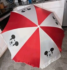 Disney Parks Mickey Mouse Beach Umbrella Red and White