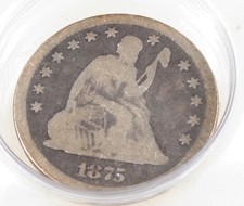 1875 SEATED LIBERTY QUARTER--SILVER QUARTER--QUARTER DOLLAR