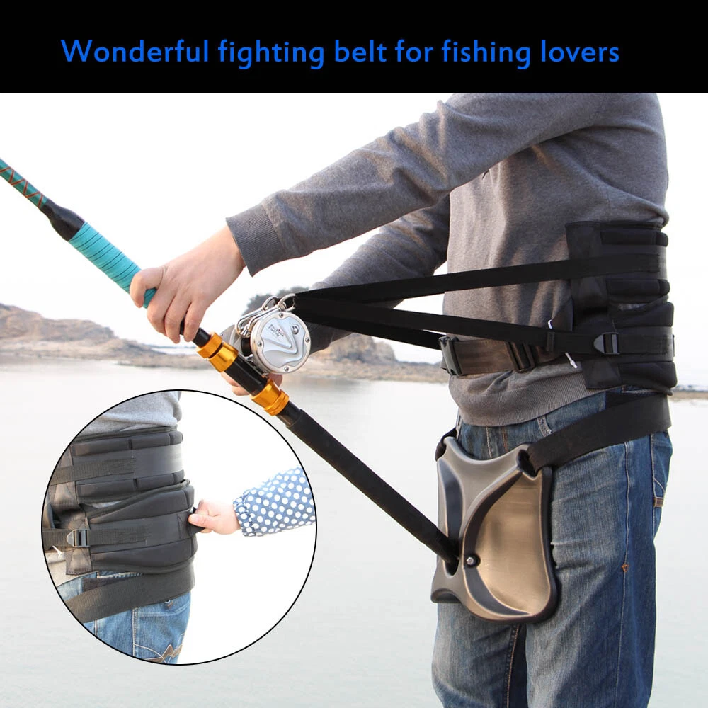 Big Fish Sea Fishing Fighting Belt Rod Holder Harnesses Adjustable Belt Waist