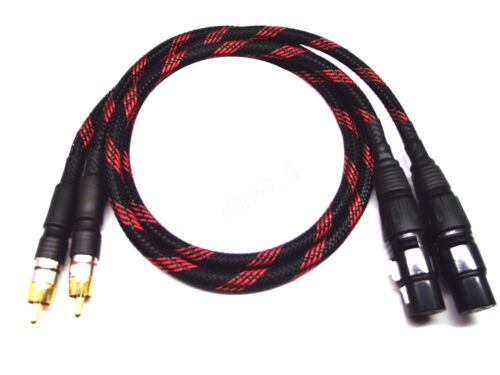 From OZ Quality 1 PAIR 75CM XLR 3Pin Female To RCA Male Mono Cable Red Blk Braid - Photo 1 sur 5