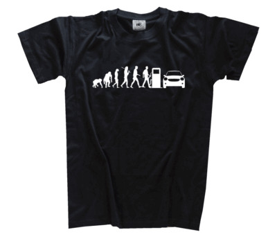 White Edition Evolution Tankstelle Tankwart 2 Darwin Primat zum Menschen T-Shirt