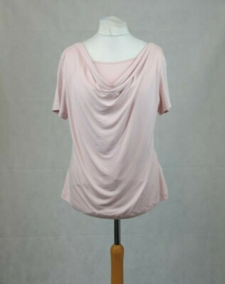 Together Lagenlook U-Ausschnitt Rosa T-Shirt Gr. 16 UK CR015 GG 04 